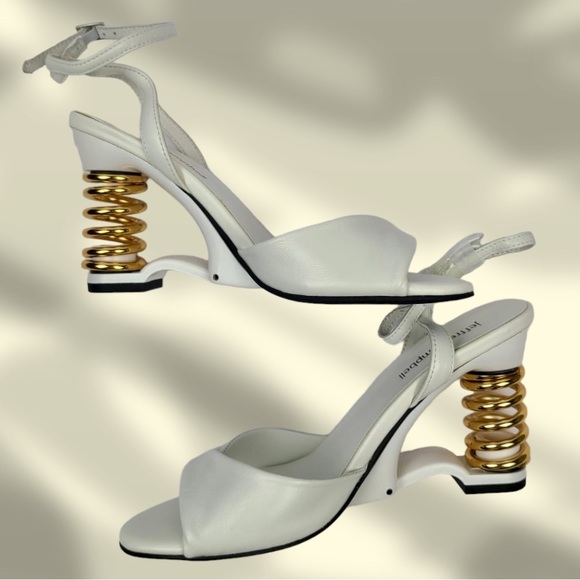 Brand new- Jeffrey Campbell Sprung White Gold Spring Heels - Picture 1 of 1